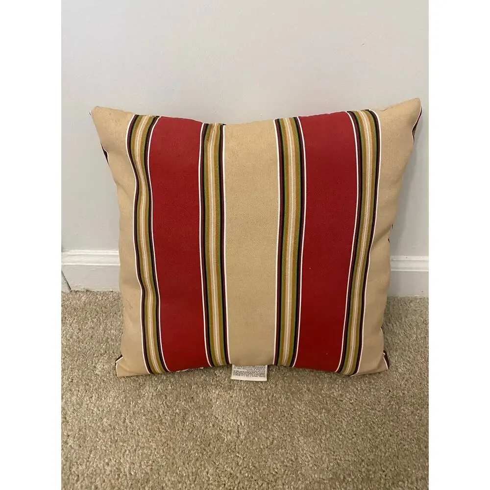 Set of 3 Hampton Bay Coastal Lobster & Stripe Throw Pillows Nautical Beach Decor